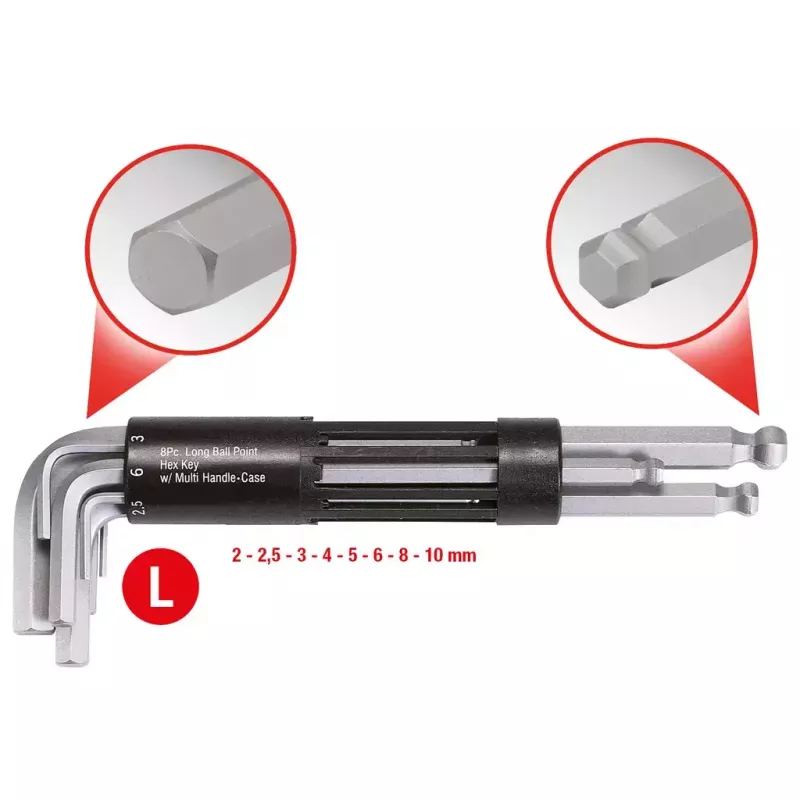 Conjunto de chaves Allen em L KS Tools 151.2100 métrico 8 unid.