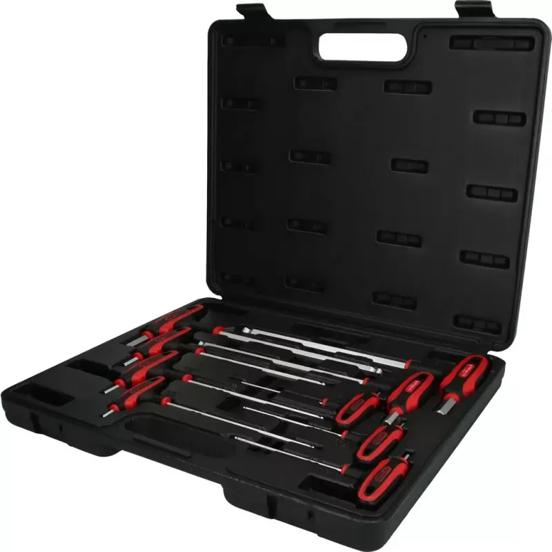 Conjunto de chaves sextavadas com cabo em T KS Tools 151.8150 — 9 peças, cabo em T com haste curta