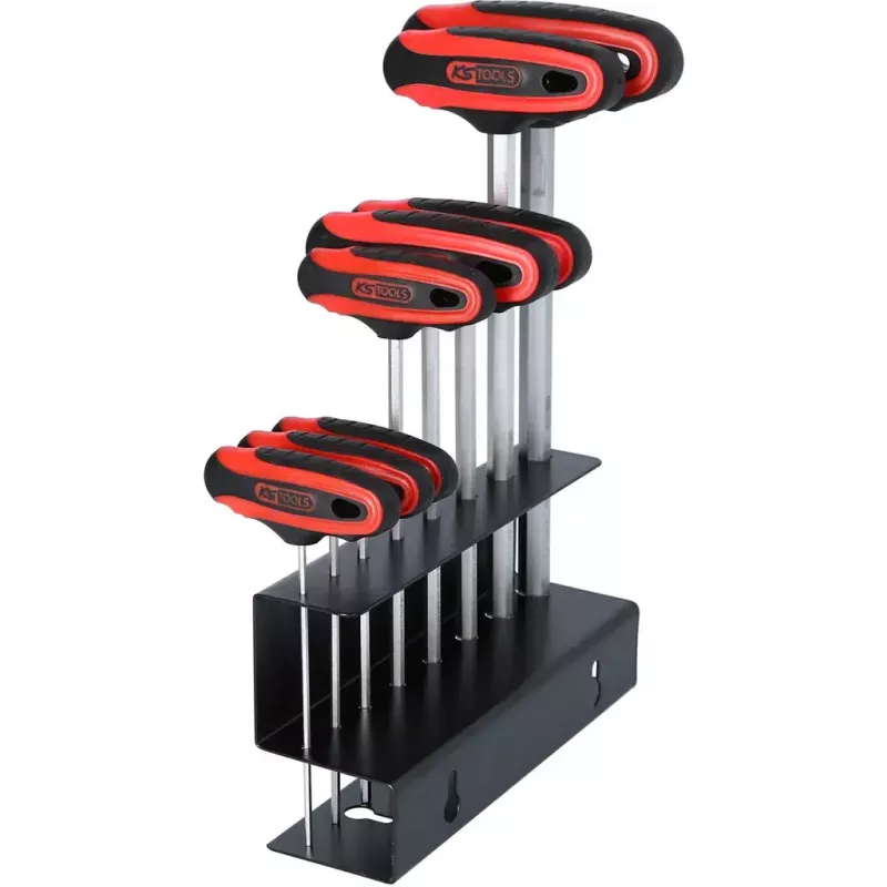 KS Tools 158.8130 ERGOTORQUEplus conjunto de chaves Allen com cabo em T, 8 peças