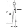 KS Tools 300.0411 compasso de mola de precisão com porta-lápis