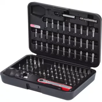 Conjunto de bits para chave de fendas KS Tools 911.2080 99 unid. níquel sextavado 25 mm