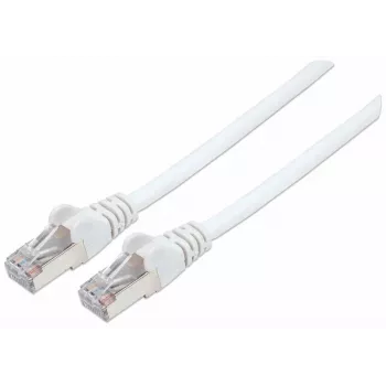 Cabo de rede Intellinet, cabo Cat7/fichas Cat6A, 30 m, branco, cobre, S/FTP, LSOH/LSZH, PVC, RJ45, contactos banhados a ouro, sem patilha, protegido, garantia vitalícia