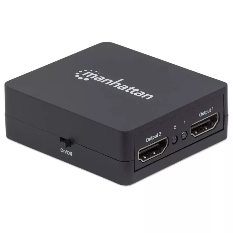 Manhattan 207652 divisor HDMI, 2 portas, 1080p, vídeo/áudio, 2x HDMI, de secretária