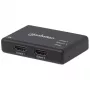 Manhattan 207669 divisor HDMI, 2 portas, 4K@30Hz, 1x fonte HDMI para 2x ecrãs HDMI, fonte de alimentação, preto