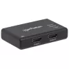 Manhattan 207669 divisor HDMI, 2 portas, 4K@30Hz, 1x fonte HDMI para 2x ecrãs HDMI, fonte de alimentação, preto
