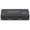 Manhattan 207669 divisor HDMI, 2 portas, 4K@30Hz, 1x fonte HDMI para 2x ecrãs HDMI, fonte de alimentação, preto