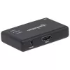 Manhattan 207669 divisor HDMI, 2 portas, 4K@30Hz, 1x fonte HDMI para 2x ecrãs HDMI, fonte de alimentação, preto
