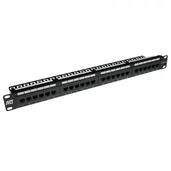 Patch panel ACT CAT 6 UTP 24 portas com guia de cabos