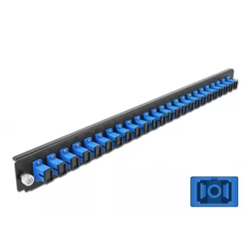 Painel frontal de caixa de fusão DeLOCK 19 polegadas 24 portas SC simplex azul