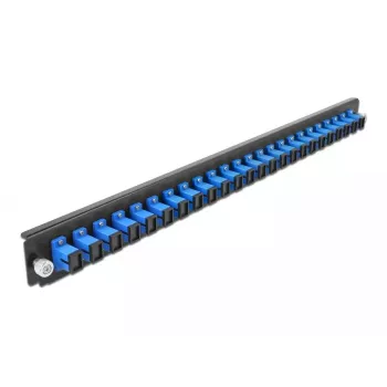 Painel frontal de caixa de fusão DeLOCK 19 polegadas 24 portas SC simplex azul