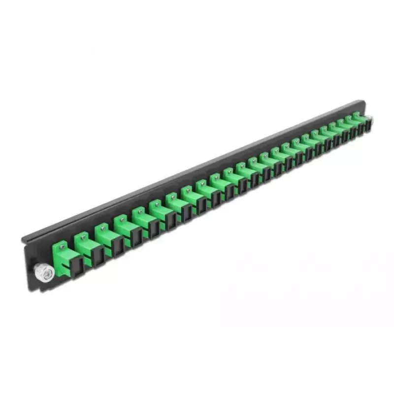 Painel frontal de caixa de fusão DeLOCK 19 polegadas 24 portas SC simplex verde