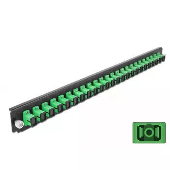 Painel frontal de caixa de fusão DeLOCK 19 polegadas 24 portas SC simplex verde