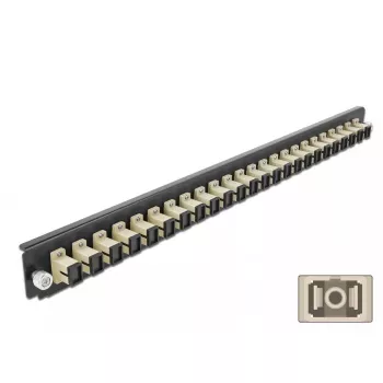 Painel frontal de caixa de fusão DeLOCK 19 polegadas 24 portas SC simplex bege