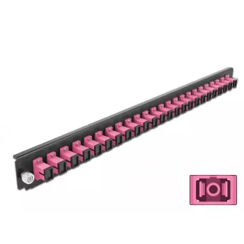 Painel frontal de caixa de fusão DeLOCK 19 polegadas 24 portas SC simplex violeta
