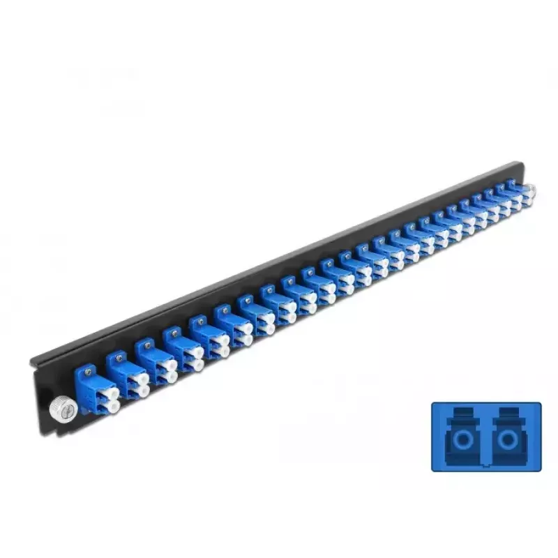Painel frontal de caixa de fusão DeLOCK 43357 24 portas LC duplex azul