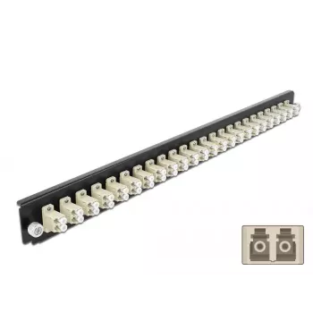 Painel frontal de caixa de fusão DeLOCK 19 polegadas 43359 24 portas LC duplex bege