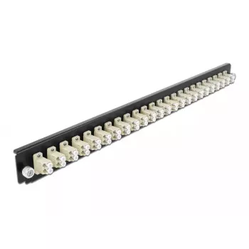 Painel frontal de caixa de fusão DeLOCK 19 polegadas 43359 24 portas LC duplex bege