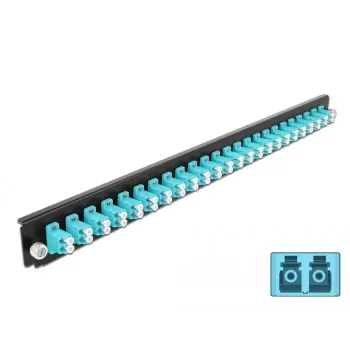 Painel frontal de caixa de fusão DeLOCK 19 polegadas 24 portas LC duplex água