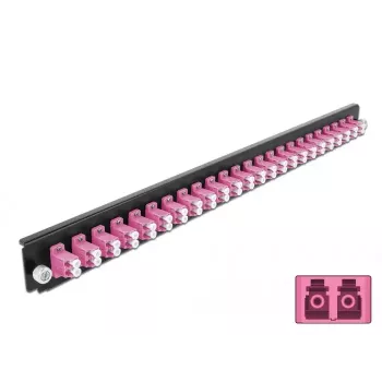 Painel frontal de caixa de fusão DeLOCK 19 polegadas 24 portas LC duplex violeta