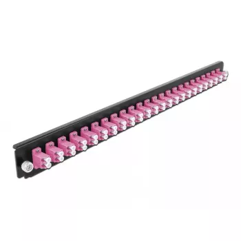 Painel frontal de caixa de fusão DeLOCK 19 polegadas 24 portas LC duplex violeta