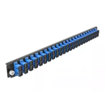Painel frontal de caixa de fusão DeLOCK 19 polegadas 24 portas SC duplex azul