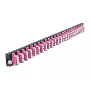 Painel frontal de caixa de fusão DeLOCK 19 polegadas 24 portas LC quad violeta