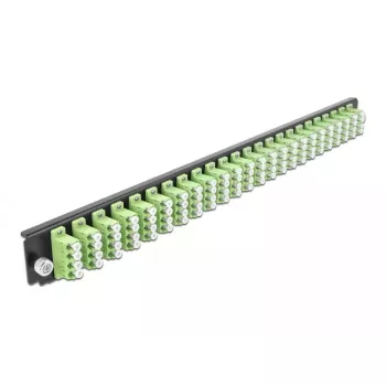 Painel frontal de caixa de fusão DeLOCK 19 polegadas 24 portas LC quad verde-limão