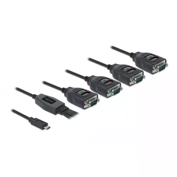 Adaptador USB Type-C para 4 x série RS-232 DB9 DeLOCK 90495