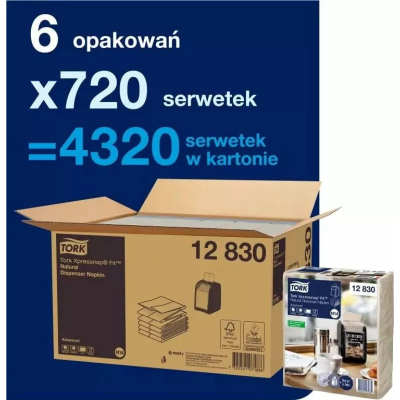 Guardanapos de papel Tork 720 Xpressnap Fit 12830 branco 1 folha