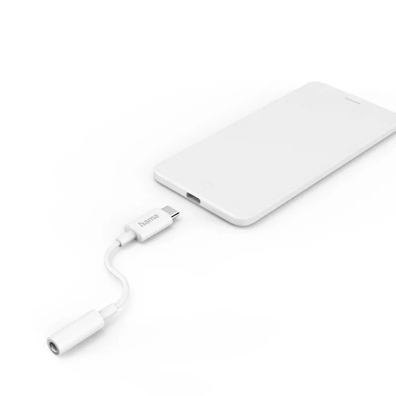 Cabo de áudio Hama 00201524 USB C 3,5 mm branco