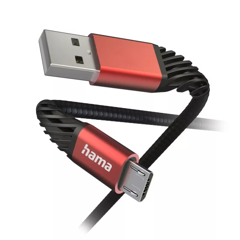 Cabo USB Hama Extreme USB 2.0 1,5 m USB A para Micro-USB B preto, vermelho