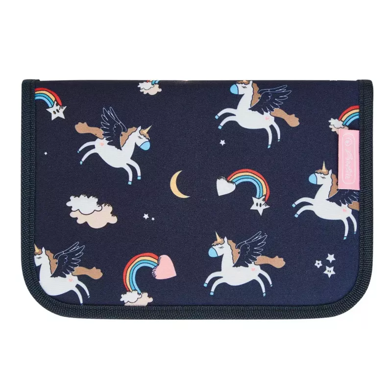 Herlitz Dreamy Unicorn Estojo preenchido, 19 peças, azul-marinho