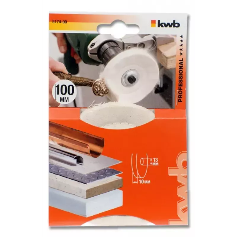 Disco de polir KWB 517400 10 cm diâmetro de trabalho 1,3 cm diâmetro da haste