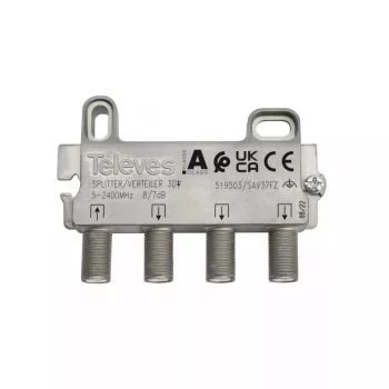 Distribuidor de cabo Televes 519503 aço inoxidável 5 - 2400 MHz