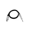 Omnitronic 3022516L cabo adaptador XLR, XLR fêmea de 3 pinos para jack macho de 6,3 mm (mono), 0,9 m, preto