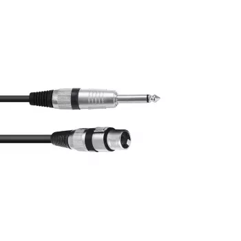 Cabo de áudio XLR 3 pinos conector fêmea para ficha jack 6,35 mm 0,9 m Omnitronic 3022516L