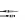 Cabo de áudio XLR 3 pinos conector fêmea para ficha jack 6,35 mm 0,9 m Omnitronic 3022516L