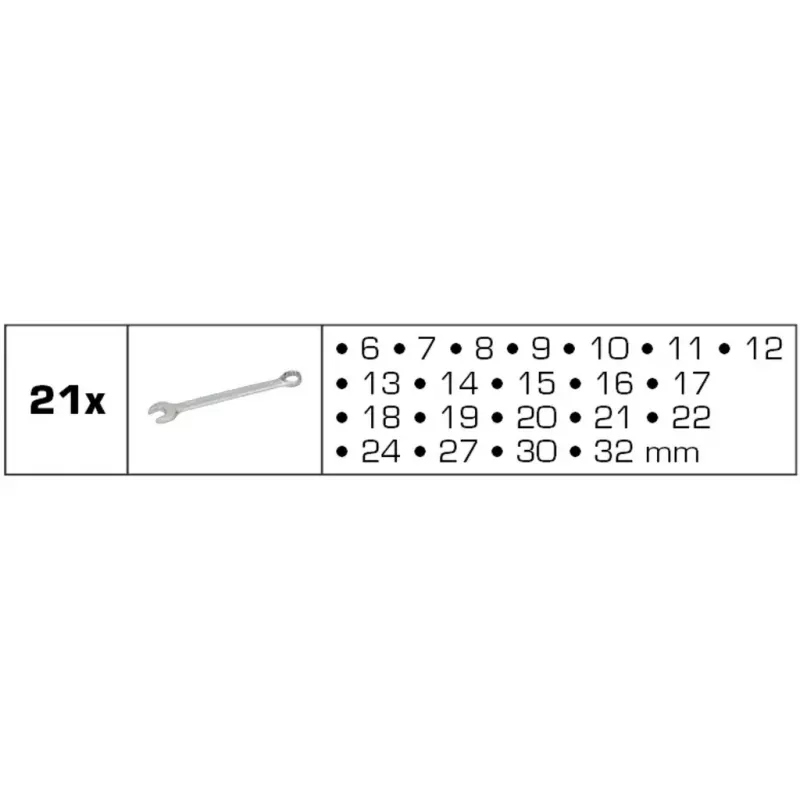 Brilliant Tools BT011021 Conjunto de chaves de bocas e estrela, 21 unid.