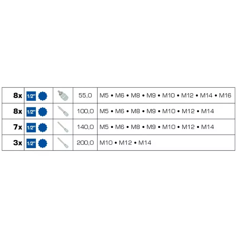 Conjunto de chaves de caixa Brilliant Tools BT022026