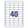 Etiqueta de impressora autoadesiva Avery LR3657-10 branca 2,54x4,85 cm 400 unid.