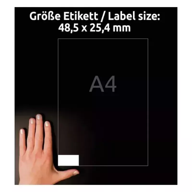 Etiqueta de impressora autoadesiva Avery LR3657-10 branca 2,54x4,85 cm 400 unid.