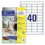Etiqueta de impressora autoadesiva Avery LR3657-10 branca 2,54x4,85 cm 400 unid.