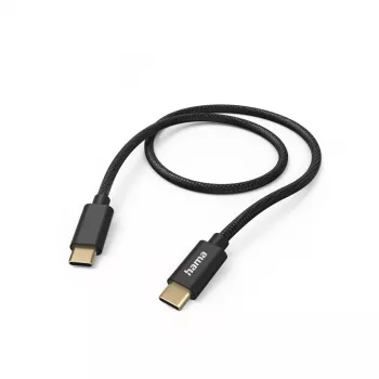 Hama Cabo USB em tecido USB 2.0 1,5 m USB C preto