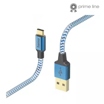 Hama Cabo USB refletor USB 2.0 1,5 m USB A USB C azul