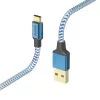 Hama Cabo USB refletor USB 2.0 1,5 m USB A USB C azul