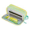 Estojo de lápis Herlitz Neon Soft poliéster menta amarelo 235x110x75mm