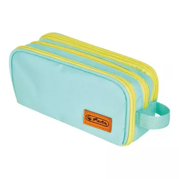 Estojo de lápis Herlitz Neon Soft poliéster menta amarelo 235x110x75mm