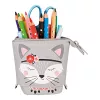Estojo de lápis macio Herlitz Kitty poliéster cinzento rosa branco