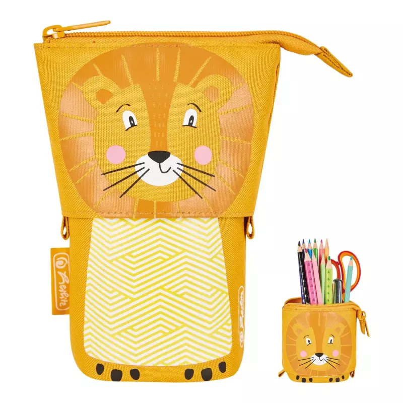 Herlitz 300001508 Lion estojo flexível, poliéster, laranja/amarelo