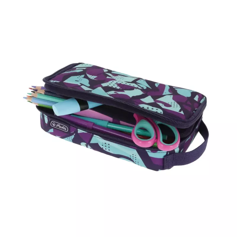 Estojo de lápis Herlitz 2 Go CamoPurple poliéster azul roxo 210x130x60mm